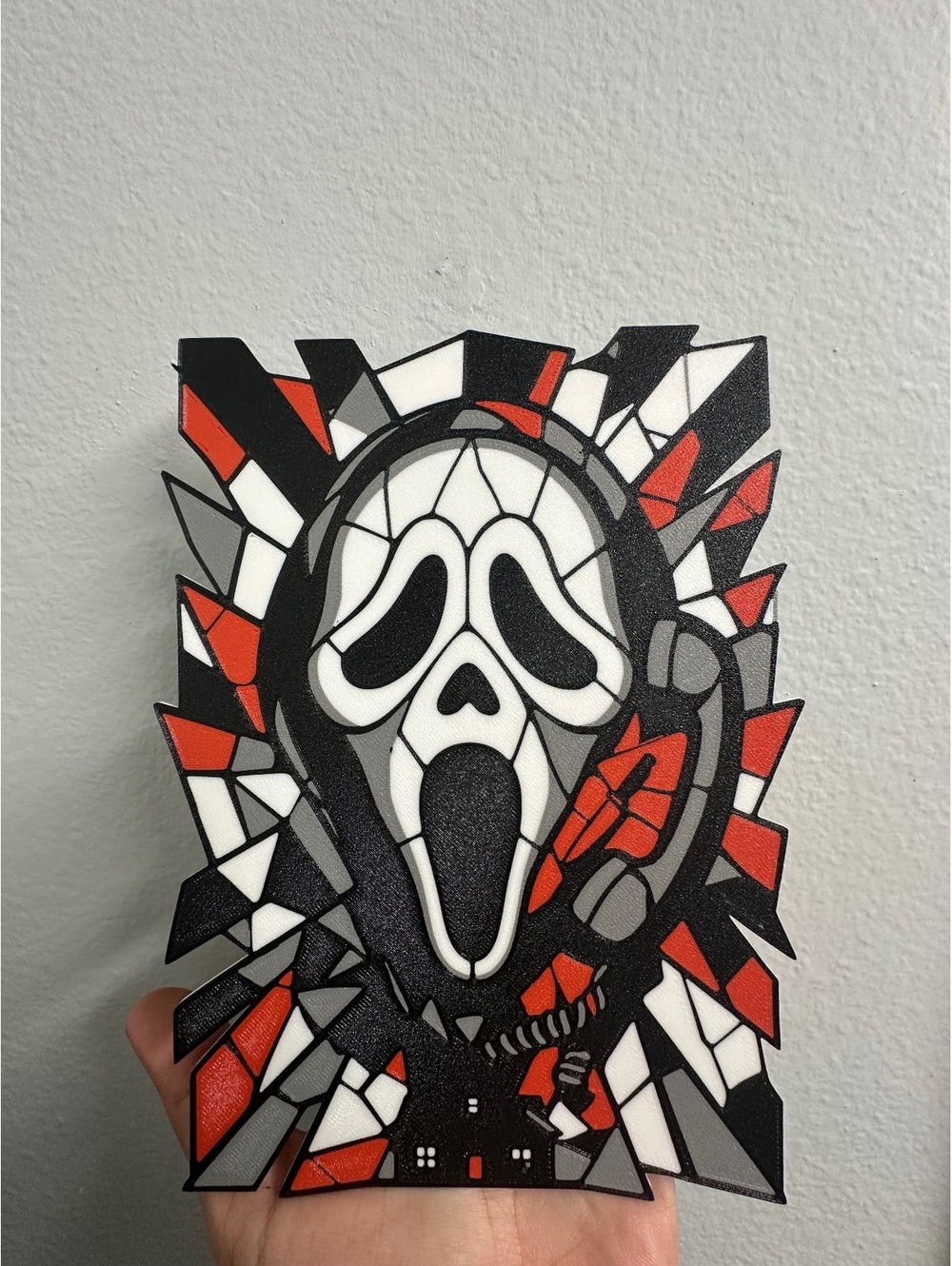 Ghost face stained glass style art